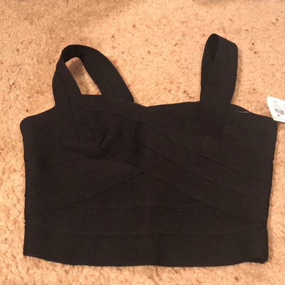 Tops - Medium black bandage crop top